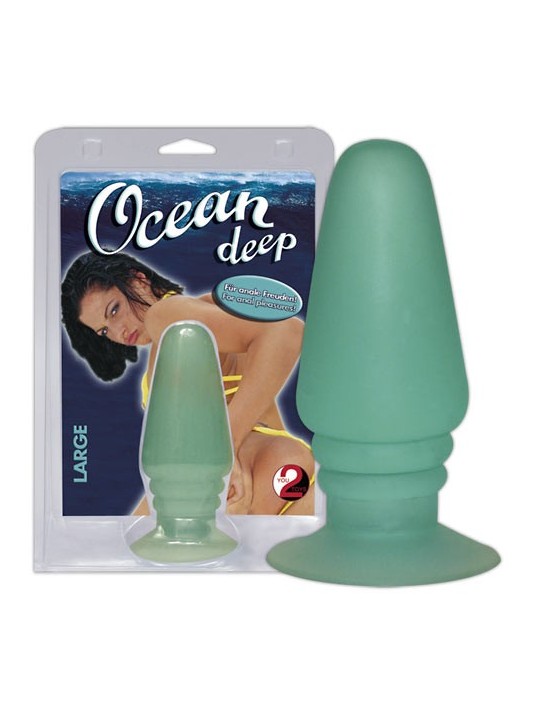 CUNEO ANALE CON BASE A VENTOSA \"OCEAN DEEP\" - 13.5 CM 
