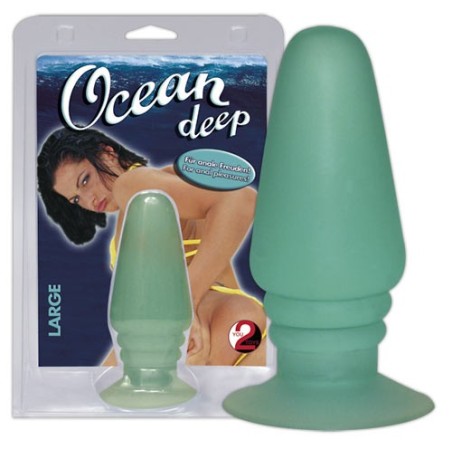 CUNEO ANALE CON BASE A VENTOSA \OCEAN DEEP\ - 13.5 CM 
