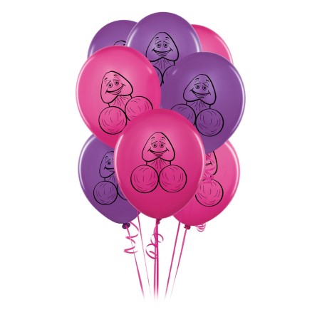 8 PALLONCINI CON DISEGNO PENE \PECKER\