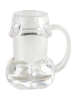 BICCHIERE DA BIRRA TRASPARENTE A FORMA DI PENE