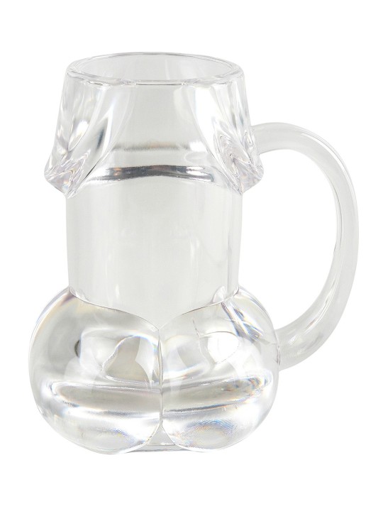 BICCHIERE DA BIRRA TRASPARENTE A FORMA DI PENE