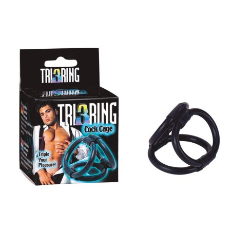 ANELLO FALLICO TRIPLO PER PENE E GENITALI \TRI3RING\