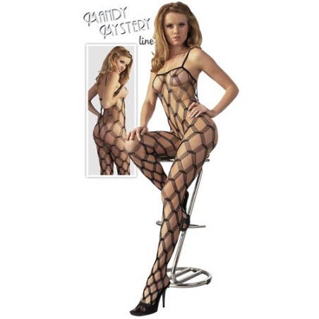 CATSUIT IN RETE NERA A MAGLIA LARGA - TAGLIA UNICA