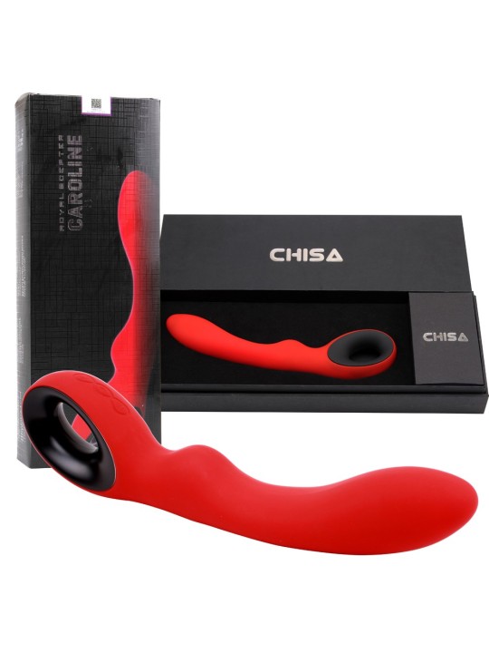 VIBRATORE IN PURO SILICONE \"ROYAL SCEPTER CAROLINE\" ROSSO