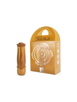 MINI VIBRATORE A FORMA DI ROSSETTO CON ROSA \"BLOOMING ROSE\" ORO