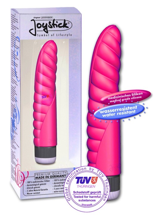 JOYSTICK JOYDIVISION - VIBRATORE IN SILICONE CON SCANALATURE \"CHRIS CROSS\" ROSA - 21 CM