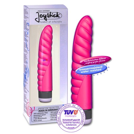 JOYSTICK JOYDIVISION - VIBRATORE IN SILICONE CON SCANALATURE \CHRIS CROSS\ ROSA - 21 CM