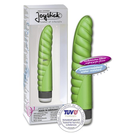 JOYSTICK JOYDIVISION VIBRATORE IN SILICONE CON SCANALATURE \CHRIS CROSS\ VERDE - 21 CM
