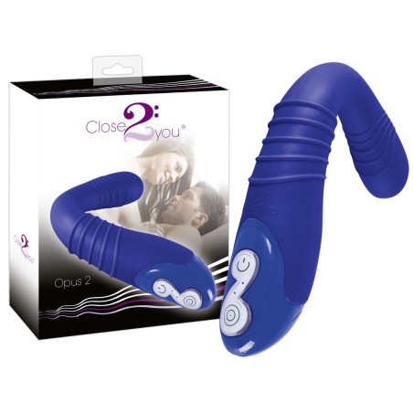 VIBRATORE STIMOLATORE MULTIPLO CLITORIDE VAGINA PUNTO G \OPUS II\ BLU