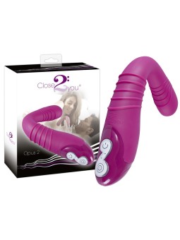 VIBRATORE STIMOLATORE MULTIPLO CLITORIDE VAGINA PUNTO G \"OPUS II\" ROSSO