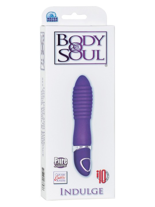MINI VIBRATORE CON ANELLI A RILIEVO \"INDULGE\" - 10 CM