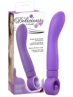 VIBRATORE PUNTO G CON CONTROLLO LED "DELICIOUS" - 22 CM