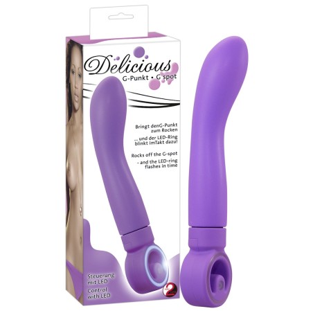 VIBRATORE PUNTO G CON CONTROLLO LED DELICIOUS - 22 CM