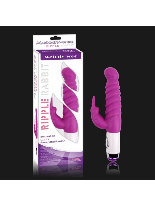 VIBRATORE CON RILIEVI STIMOLANTI \"RIPPLE RABBIT\" - 26 CM