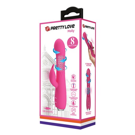 VIBRATORE RABBIT CON ROTAZIONE - PRETTY LOVE MOLLY - PINK