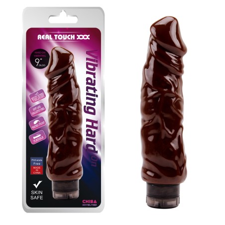 VIBRATORE REALISTICO \HARD ON-NATURAL\ BROWN - 21 CM