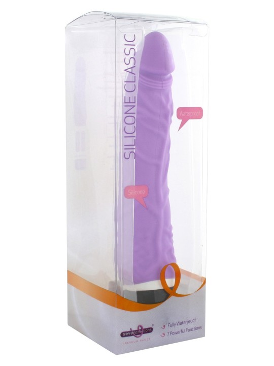 VIBRATORE REALISTICO IN SILICONE \"CLASSIC SLIM\" VIOLA - 21 CM